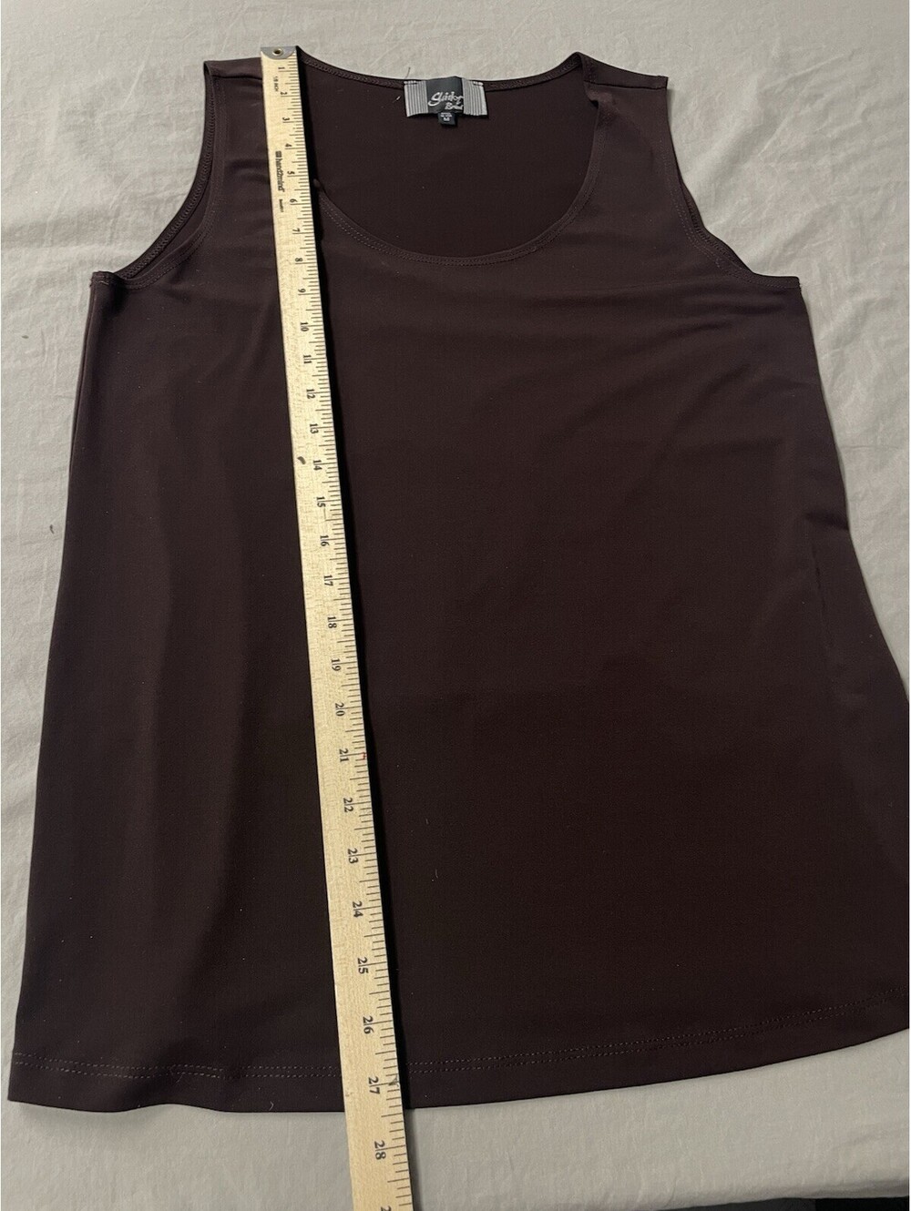 Slinky Brand Brown Scoop Neck Tank Top Blouse Size M Made in USA - Picture 4 of 4